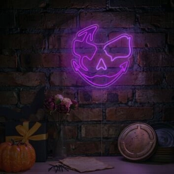 Elevate Your Halloween Celebration: Transform Any Space into a Spooky spectacle with the Halloween Mask LED Neon Sign for Home Decor, Office, and Themed Parties.