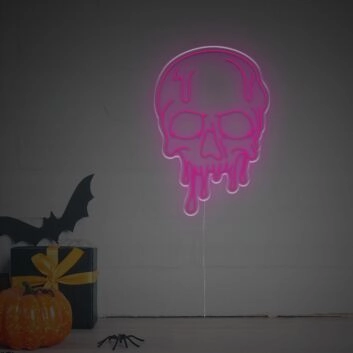 Brighten Your Halloween Celebrations and Themed Parties with the Halloween Melting Skull Head LED Neon Sign