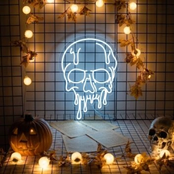Brighten Your Halloween Celebrations and Themed Parties with the Halloween Melting Skull Head LED Neon Sign