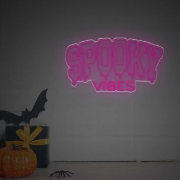 Brighten Up Your Bar, Halloween Party, or Home with the Melting Spooky Vibes LED Neon Sign.