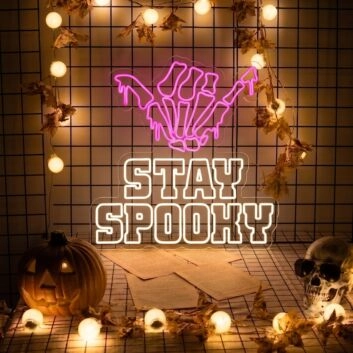 Brighten Up Your Halloween Festivities and Themed Bars: Stay Spooky With Skullful Six Gesture LED Neon Sign