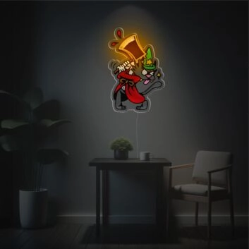 Brighten Up Your Space: Axe-Wielding Wolf LED Neon Acrylic Artwork Perfect for Home Decor, Bars, and Gaming Rooms.