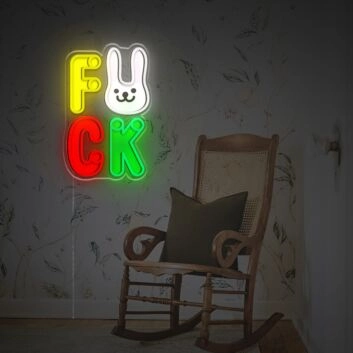 Brighten Your Office, Bar, or Storefront with the Whimsical Fuxk With Rabbit Head LED Neon Acrylic Artwork