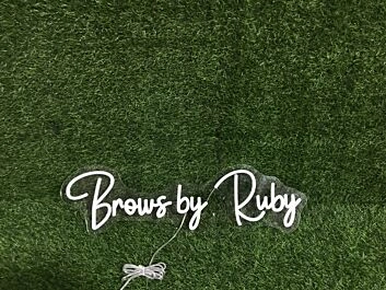 Light Up Your Beauty Salon or Makeup Studio with Brows By Ruby White LED Neon Sign