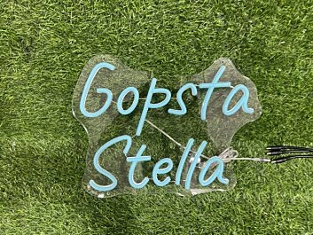 Brighten Up Your Space: Gopsta Stella Blue LED Neon Sign for Home, Office, and Vibrant Bar Ambiance.