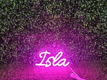 Brighten Your Wedding, Bar, and Home Decor with the Isla Pink LED Neon Sign.