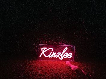 Brighten Your Space: Kinzlee Red LED Neon Sign - Perfect for Home Decor, Bars, and Romantic Evenings.