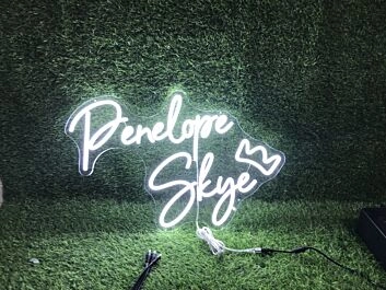 Brighten Up Your Space: Penelope Skye With Crown LED Neon Sign for Home Decor, Office Bliss, and Bar Ambiance