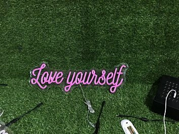 Elevate Weddings, Parties, and Bedroom Ambiance with Pink Love Yourself LED Neon Sign.