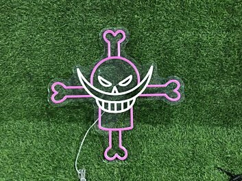 Add a Swashbuckling Glow to Your Bar, Themed Party, or Man Cave with the Pirate Head With Bone Cross LED Neon Sign.