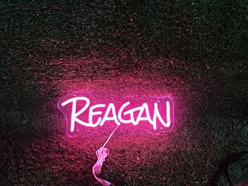 Light Up Your Space: Reagan Pink LED Neon Sign for Bars, Weddings, and Festive Home Decor