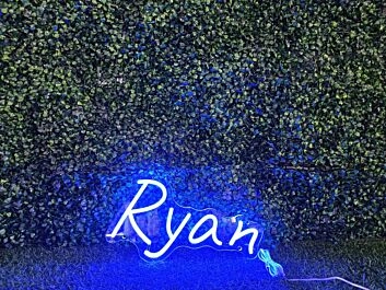Elevate Your Space with Ryan Blue LED Neon Sign - Perfect for Home Decor, Office Ambiance, and Vibrant Bar Settings