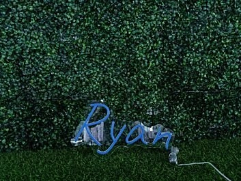 Elevate Your Space with Ryan Blue LED Neon Sign - Perfect for Home Decor, Office Ambiance, and Vibrant Bar Settings