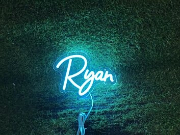 Brighten Up Your Space: Ryan Blue Neon Sign for Home Decor, Office Ambiance, Storefronts, and Lively Bar Settings