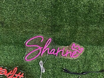 Brighten Up Your Space: Sharine Purple LED Neon Sign for Home Decor, Office Ambiance, and Vibrant Party Settings