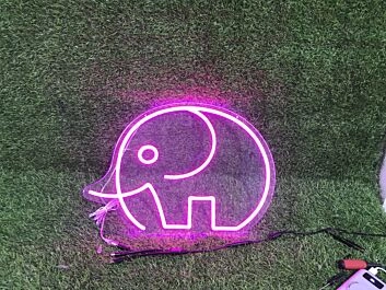 Brighten Your Space: Perfect for Home Decor, Bars, and Weddings with the Simple Elephant Line Drawing Pink LED Neon Sign.