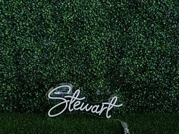 Brighten Up Your Bar, Wedding, and Home Decor with the Stewwart White LED Neon Sign.
