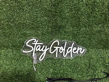 Brighten Up Your Space: Yellow Stay Golden LED Neon Sign for Home Decor, Bars, and Celebratory Events