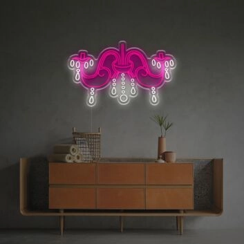 Elevate your space with the Crystal Chandelier LED Neon Sign, perfect for weddings, chic bars, and upscale store décor.