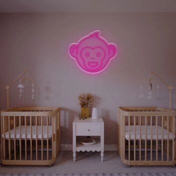 Brighten Up Your Space: Cute Monkey Head LED Neon Sign for Bars, Bedrooms, and Playful Office Decorations