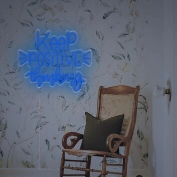 Brighten Your Office, Store, Bar, and Home Decor with the Inspiring Keep Positive Thinking LED Neon Sign