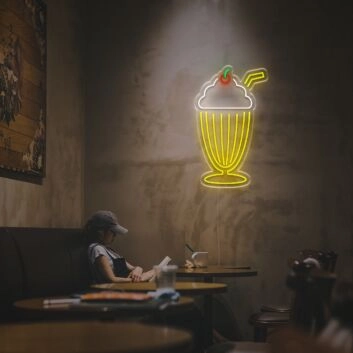 Brighten Your Bar, Kitchen, or Café with the Charming Milkshake With Cheery LED Neon Sign