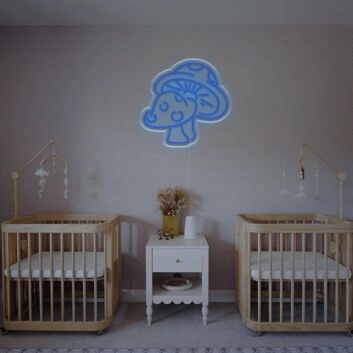 Brighten Your Child&#039;s Bedroom or Play Area with the Mushrooms Forkid Room LED Neon Sign for a Whimsical Touch.