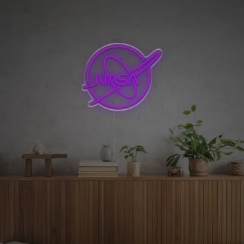Elevate Your Space: Illuminate Your Home, Office, or Bar with the Nasa Logo LED Neon Sign for a Stellar Atmosphere.