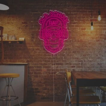 Elevate Your Home, Office, or Bar Ambiance with the Old School Rap Ape LED Neon Sign