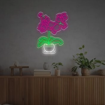 Brighten Your Space: From Home Decor to Weddings, The Pot Of Orchids LED Neon Sign Transforms Any Occasion.