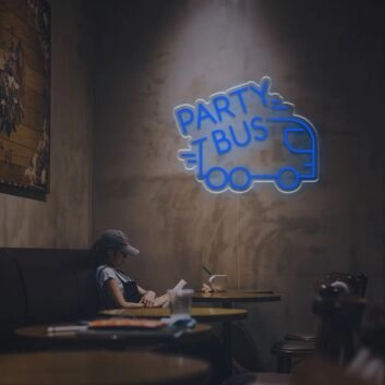 Brighten Up Your Bar, Office, or Party Events with the Vibrant Party Bus LED Neon Sign.