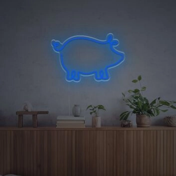 Brighten Up Any Space - Home, Bar, or Office with the Pig Line Drawing LED Neon Sign.