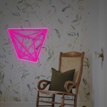 Brighten Up Your Space: Polygon LED Neon Sign - Perfect for Home Decor, Offices, Storefronts, Bars, and Weddings.