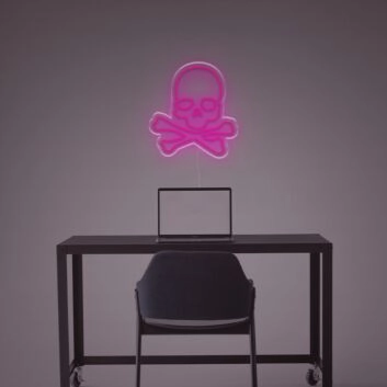 Brighten Up Your Bar or Halloween Bash: Skull With Bones LED Neon Sign Adds a Spooky Glow.