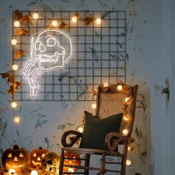 Elevate Your Bar or Man Cave Ambiance with the Smoking Skull Man LED Neon Sign