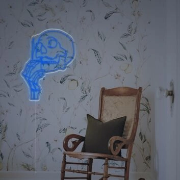 Elevate Your Bar or Man Cave Ambiance with the Smoking Skull Man LED Neon Sign