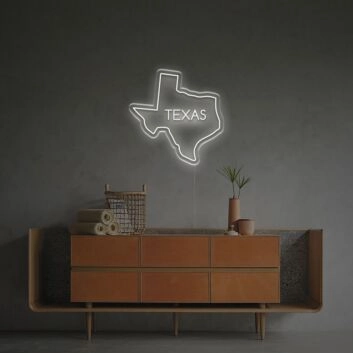 Brighten Your Space: Texas State Outline LED Neon Sign for Bars, Offices, and Home Decor Enthusiasts