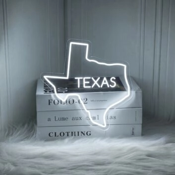 Brighten Your Space: Texas State Outline LED Neon Sign for Bars, Offices, and Home Decor Enthusiasts