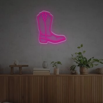 Brighten Up Your Western Themed Party or Country Home with the Cow Boy Boots LED Neon Sign.