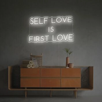 Brighten Your Bedroom, Office, or Yoga Studio with the Self Love Is First Love LED Neon Sign.