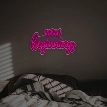 Brighten Your Special Moments: New Beginnings LED Neon Sign for Weddings, Celebrations, and Cozy Home Vibes.