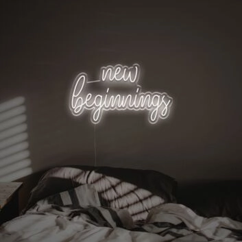 Brighten Your Special Moments: New Beginnings LED Neon Sign for Weddings, Celebrations, and Cozy Home Vibes.