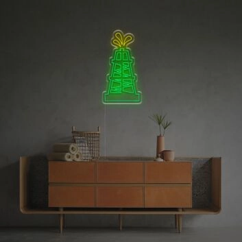 Brighten Your Bar, Office, or Man Cave with the Gleaming Oil Rig LED Neon Sign.