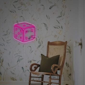 Brighten Up Your Game Room, Bar, or Casino Night with the Dice LED Neon Sign.