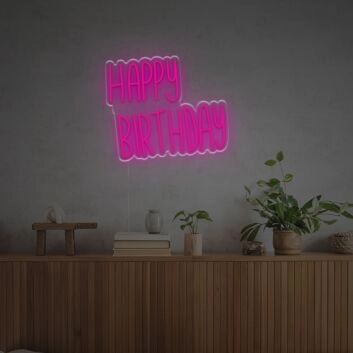 Elevate Celebrations at Home, Office, and Beyond with the Happy Birthday For Family LED Neon Sign.