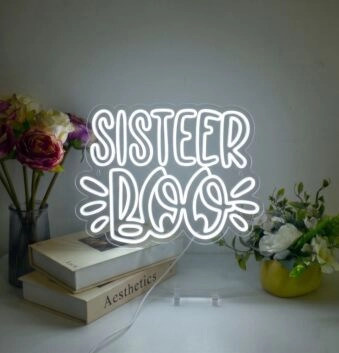 Light Up Your Special Moments: Sister Boo LED Neon Sign for Weddings, Bars, and Home Celebrations.