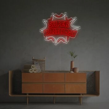 Brighten Up Your Celebrations: Super Birthday LED Neon Sign for Home, Bars, and Festive Gatherings.