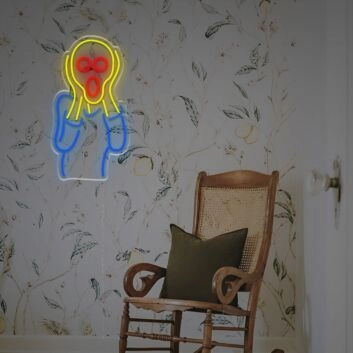 Bring an artistic glow to your living space, gallery, or café with The Scream Edvard Munch LED Neon Sign.