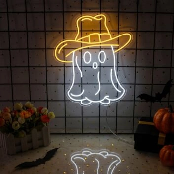 Brighten up Your Western Themed Décor, Parties & Bars with the Cowboy Ghost LED Neon Sign.