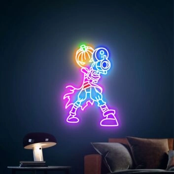 Brighten Up Your Halloween Bash and Themed Room with the Assassin Jack Neon Sign Assassin Pumpkin Neon Lights Decor.